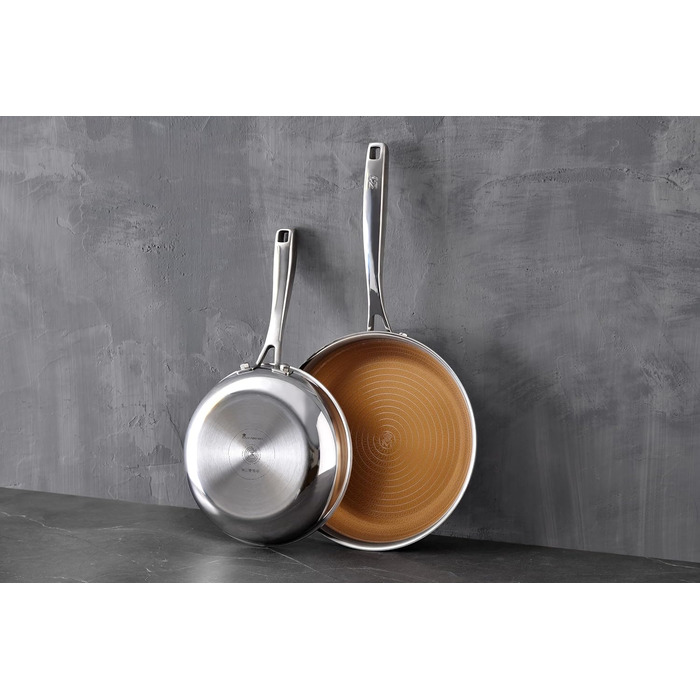 Набір сковорідок MasterPRO GIRO (20+28 см) з антипригарним покриттям ILAG, 3-шаровий, індукційний, для духовки, без PFAS/PFOA/PTFE, з нержавіючою сталею