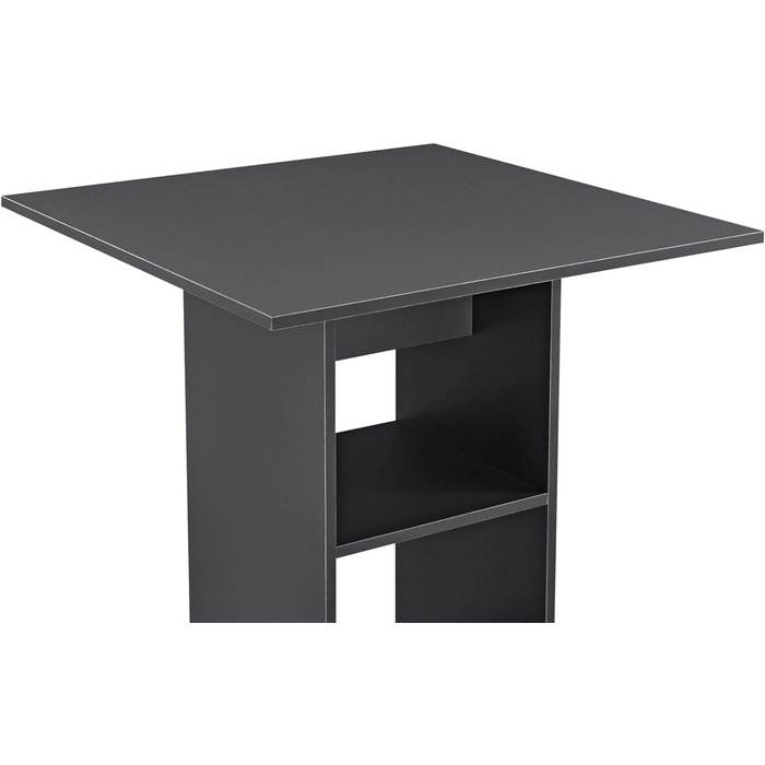 Барний стіл квадратний 110x70x70см Стіл для бістро з 3 полицями Барний стіл Барна стійка (темно-сірий)
