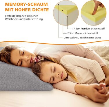 Підставка для ніг Costway з піною з пам'яті, подушка для підйому ніг, для підтримки ніг та колін, сіра