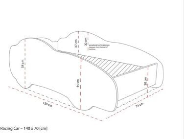 Верхнє ліжко Автомобільне ліжко, Поліцейське, Ліжко Автомобільне, Дитяче ліжко із захистом від падіння, Молодіжне ліжко, Дитяче ліжко з рейковим каркасом для хлопчиків і дівчаток, Гоночний автомобіль (Автомобіль, ) (140x70 см, Топ Кар)