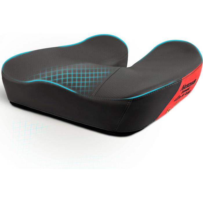 Велике сидіння з піною з пам'яті, ергономічна подушка для офісного крісла для полегшення тиску, подушка для полегшення болю в ішіасі з протиковзкими гумовими точками, дихаюча подушка для ігрового крісла (чорний)