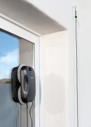 Робот для миття вікон WIPEBOT PRO з Wi-Fi, автоматичний, подвійний злив води, 2 режими розпилення, розпізнавання кутів і країв, кабель безпеки 5 м, бак 60 мл