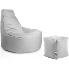 Геймерське крісло з набором мішків Cube Bean Bag Ø75 см, висота сидіння 30 см, висота 80 см сірий куб 35 x 35 см