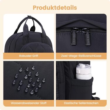 Сумка-рюкзак LOVEVOOK для жінок, рюкзак для ноутбука, шкільний рюкзак для підлітків, легкий рюкзак з підкладкою, велика робоча/навчальна сумка, рюкзак для подорожей, елегантний, чорний, 15,6 дюймів