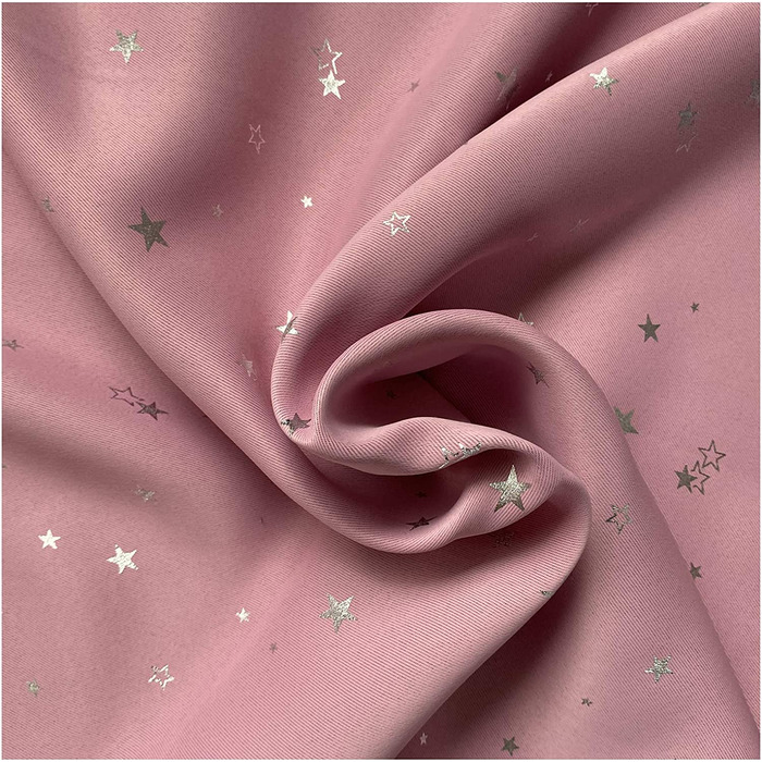 Домашній текстиль затемнююча завіса декоративний шарф непрозорий дитяча штора зірка сріблясто-рожевий шарф з вушками HxB 225x135 Тип639 шарф з вушками HxB 225x135 см рожево-сріблястий