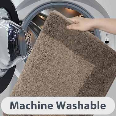 Килимок для ванної кімнати 60 x 150 см, неслизький, миючий, для душу, ванни та підлоги - сіро-коричневий