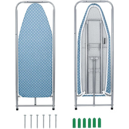 Прасувальна дошка Duwee, економія місця, термостійка кришка, 98x37 см, білий/синій