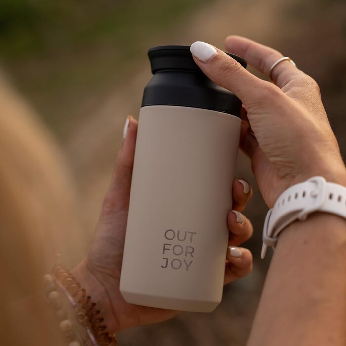 Термокружка з нержавіючої сталі 350 мл | Термокружка для кави/чаю з собою | З подвійними стінками, ізольована, не протікає | Travel Tumbler | Зберігає тепло 4 години / холод 8 годин (Бежевий Ivory)