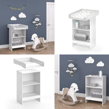 Комод-гойдалка Vicco Leo з знімним коливальником, 60 x 103 см, білий