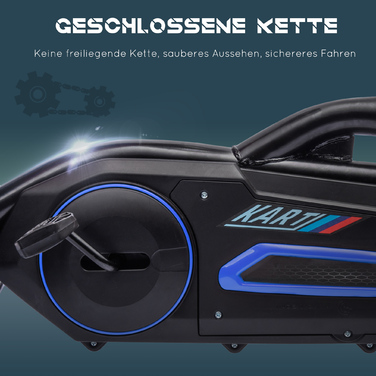 Дитячий карт на педалях з реверсом, для дітей від 3 до 8 років, блакитний