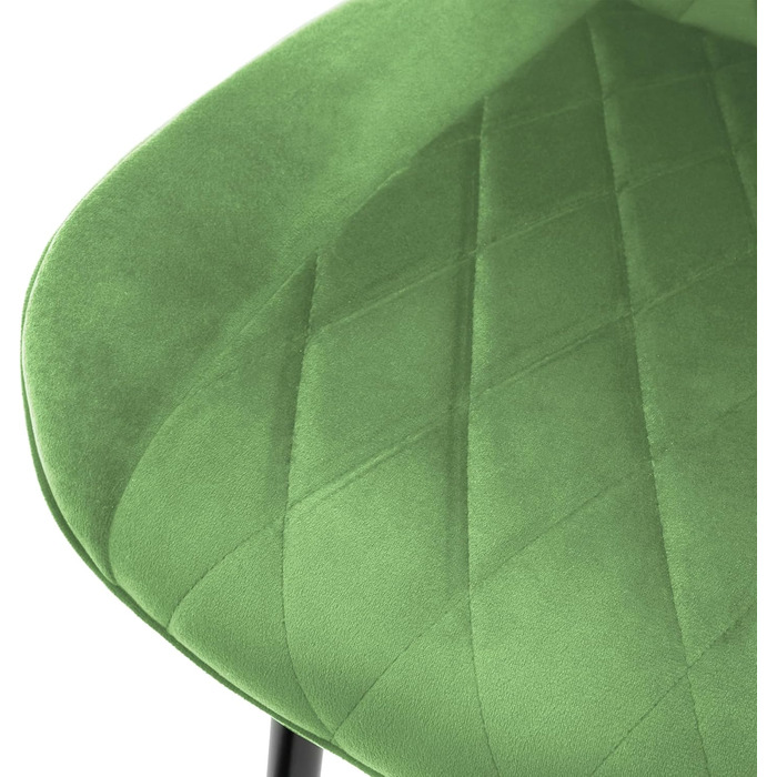 Крісла для обідньої зони ML-Design: обідні крісла з підлокітниками та спинкою, темно-зелені, з велюровим сидінням та металевими ніжками (4 шт.)