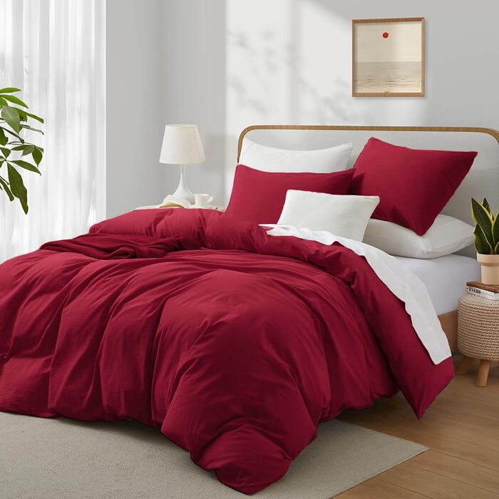 Бетліна з бавовни 200x220 см Бежева, Кремова, Таупе. Комплект для двоспального ліжка Renforce. Бавовняна постільна білизна з блискавкою (200x220 см + 2 x 80x80 см)