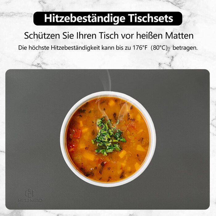Набір килимків на стіл HELI MIAO, 4 шт., 43x30 см, водонепроникні, термостійкі, імітація шкіри, двоколірні, для дітей