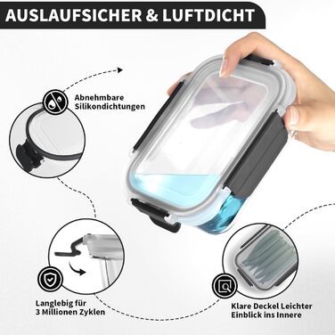 Набір контейнерів для зберігання продуктів FE1537-чорний (20 шт.): контейнери + кришки, миюча посуду, для мікрохвильовки та морозильника, герметичні