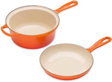 Le Creuset Marmitout: каструля-скороварка з чавуну, 22 см, 2.3 л, кольору Ofenrot