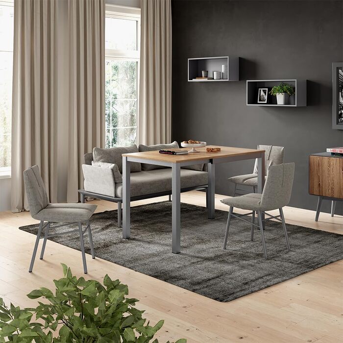 Розсувний стіл Vicco Esstisch Granny, дуб/сірий, 120 x 70 см, розтягується до 80-120 x 76 x 70 см