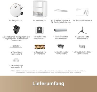 Робот-пилосос Mova V50 Ultra Complete з функцією миття: 24000 Па, 6 см перешкода, RGB AI, LED, 80°C миття, 63°C сушка, DuoSolution, Tricut