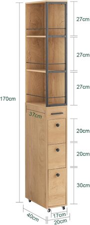 Буфет SoBuy FSB103-N з мікрохвильовкою та ламелею (107×40×85 см) – шафа для кухні та вітальні, дуб/чорний