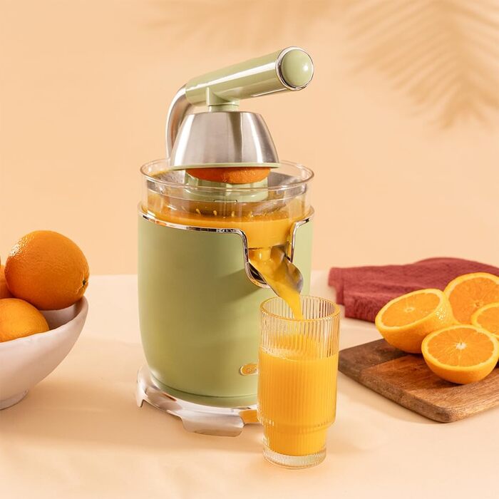 Електрична соковитискачка для цитрусових Cecotec Xqueeze RetroJuice 1000 Green. 1000W, нержавіючий фільтр, 2 конуси, система запобігання краплі