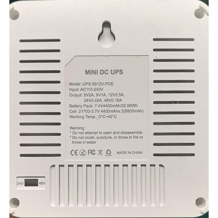 Mini UPS з внутрішньою батареєю високої ємності: 5V/9V/12V/PoE виходи для роутерів, камер, сигналізації