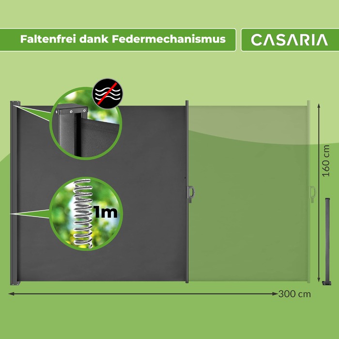 Бічний тент Nosara Anthracite 160х300см розсувний