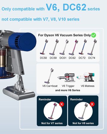 Змінна батарея DTK для ручного пилососа Dyson V6 SV03-SV09 DC58-DC74 21,6 В 4000 мАг