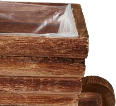 Набір з 2 дерев'яних вагончиків для квітів Relaxdays, 12.5 x 26 x 12 см, декор для саду