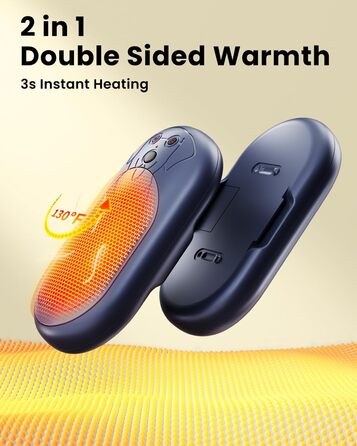 Електричний грієчка для рук Miaton 6000mAh - перезаряджуваний кишеньковий обігрівач для активного відпочинку, кемпінгу, подарунок чоловікам, жінкам, дітям (зелений/блакитний)