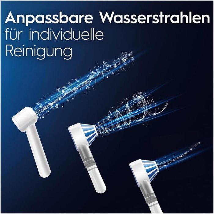 Іригатор Oral-B Oral Health Center з 2 насадками, для очищення міжзубного простору, з Oxyjet-технологією, 5 рівнів тиску, білий/блакитний
