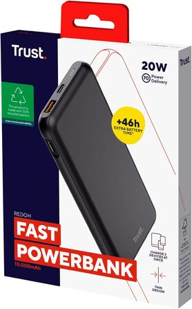 Вт, швидка зарядка, PD 18W USB-C, QC 3.0, 50 перероблений пластик, 10000mAh 20