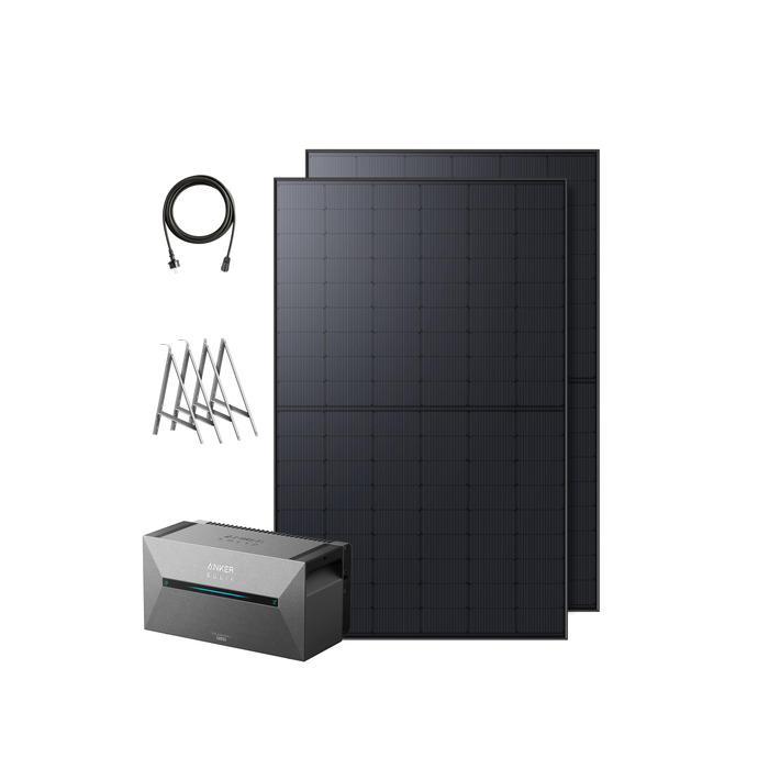 Anker SOLIX: Сонячна електростанція для балкона (890W | 1600Wh) з акумулятором, 2 MPPT, 2 сонячні панелі, 1600Wh, 2x 445W Topcon, кріплення