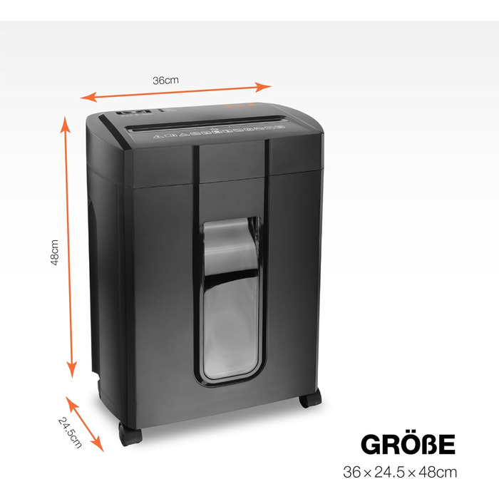 Шредер для паперу Peach Partikelschnitt PS500-70: 16 листів, 18 літрів, P-4, 30 хв безперервної роботи, 2000 аркушів, DSGVO, 4 x 38 мм