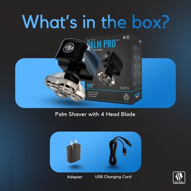 Електричний гоління для обличчя та голови Skull Shaver Palm Pro MX5 - бездротовий, акумуляторний, для мокрого та сухого гоління, чоловічий, USB-зарядка, Grooming Set, леза Carver 4 Pro, LCD-дисплей