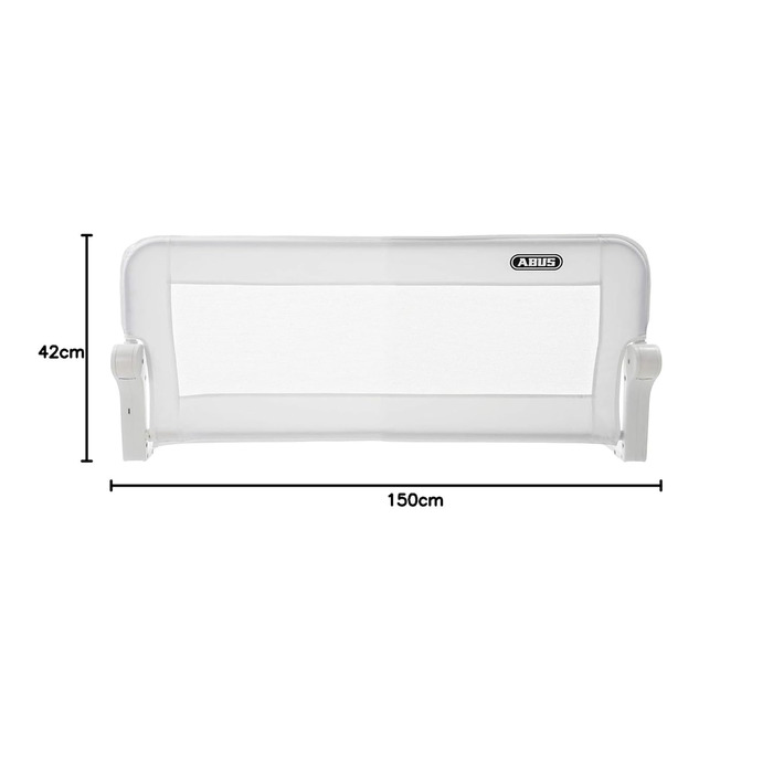 Бортик для ліжка ABUS Eric для немовлят та дітей, 150 см - захист від випадання, складаний для подорожей, білий (комплект 100 см + 150 см)