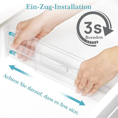 Організатори для шухляд Vtopmart (8 шт.) - регульовані, прозорі, 25.6-41.6 см