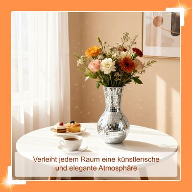 Ваза Relaxdays з мозаїчного скла, срібляста, 28 см