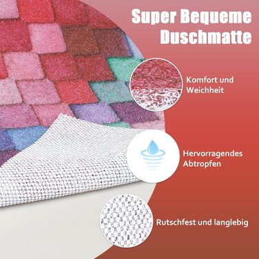 Безпечний нековзний килимок для душу, 60 * 60 см, м'який комфортний килимок для ванної з дренажними отворами, масажні килимки для душа з ПВХ-люфи для вологих приміщень, швидковисихаючі (круглі 3 - 60X60 см)