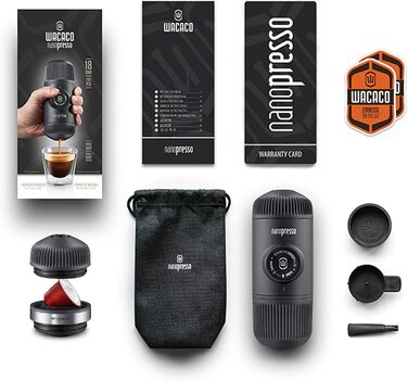 WACACO Nanopresso: портативна кавомашина для еспресо, сумісна з Nespresso® та змеленим кави, для подорожей та кемпінгу