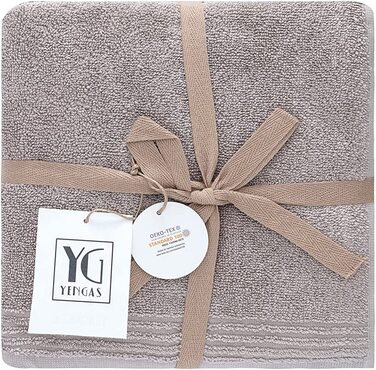 Набір килимків для ванної YENGA 2 шт., 100 бавовна, сертифікований Oeko-Tex, М'який, всмоктуючий, швидковисихаючий, килимок для ванної, килимок для душа, Килимок для душа, килимок для душа, 2 шт., 50x70 см, (бежевий)