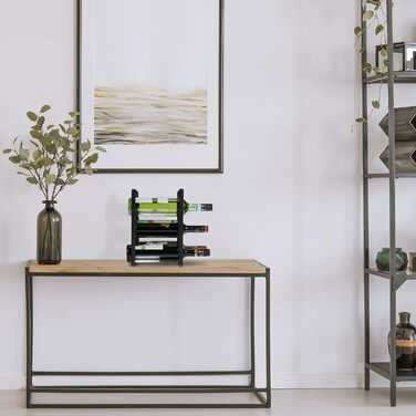 Стійка для вина Relaxdays металева на 9 пляшок, чорна, 30.5x27.5x20 см - підлоговий тримач для кухні та вітальні