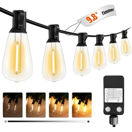 LED гірлянда для декорування приміщень та саду, 15 метрів, диммування, таймер, тепле світло, G40, вологостійка