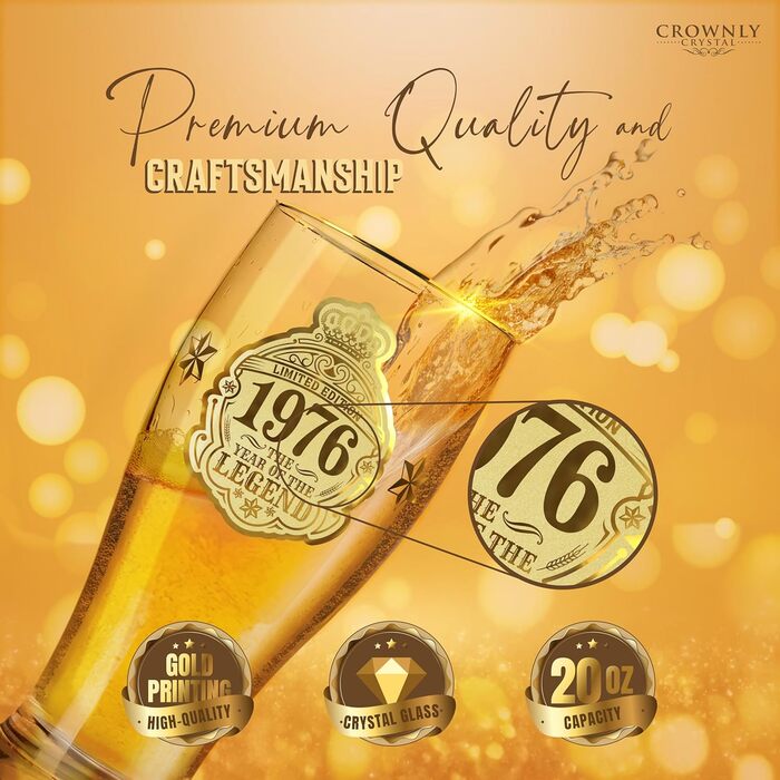 Пивний келих з гравіюванням 570 мл, 50 років, Персоналізований подарунок для чоловіка, тата, декор, безбарвний