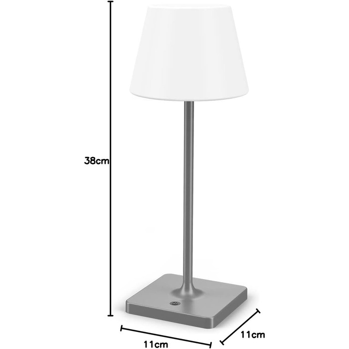 LED настільна лампа Infray з акумулятором, диммування, IP44, для дому та вулиці, 4000mAh, природальний білий (сірий)