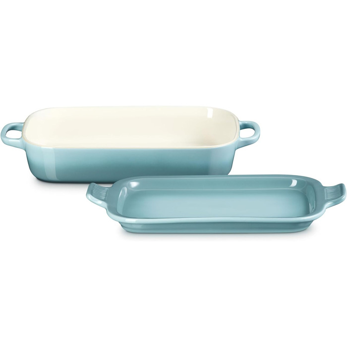 Форма для запікання Le Creuset прямокутна зі stoneware кришкою, 3 л, вишнево-червоний (Meersalz)