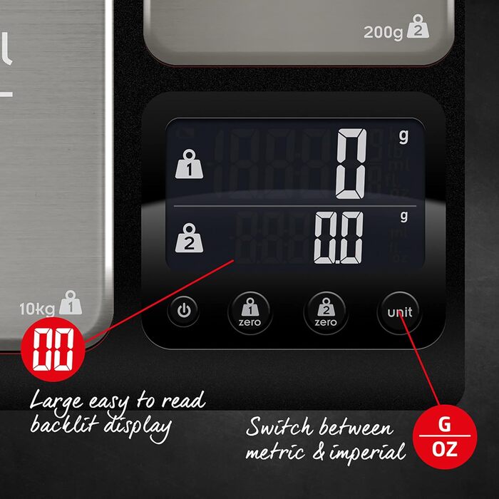 Кухонні ваги Heston Blumenthal Precision By Salter 1049A HBBKDRUP - прецизійна платформа, 10 кг, 1 г, з функцією тарування, метричні та імперські одиниці