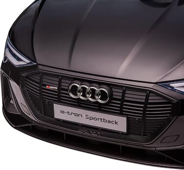 Дитячий електромобіль Audi E-tron 12V HOMCOM, з пультом, ременем безпеки, музикою (MP3/USB/TF), для дітей 3-5 років, чорний