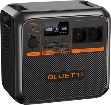 Портативна електростанція BLUETTI AC180P, 1800Wh, 2000W (4800W пік), надійна для відпочинку на природі
