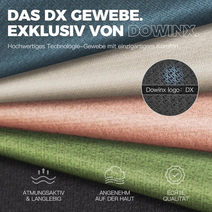 Ігровий крісло Dowinx з тканинною оббивкою, гелевою подушкою та пружинним блоком, ергономічний офісний крісло з підніжкою, масажний ігровий крісло для дорослих (Чорний)