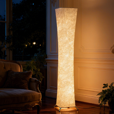 Настільна лампа з паперовим абажуром, вимикач на підставці, 3 режими яскравості, білий