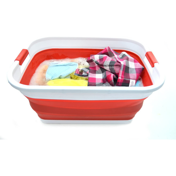 Складна Пластикова корзина для білизни SAMMART 41L-складаний висувний контейнер для зберігання / органайзер-Портативна пральна ванна-компактна Кошик / Кошик (гниль)